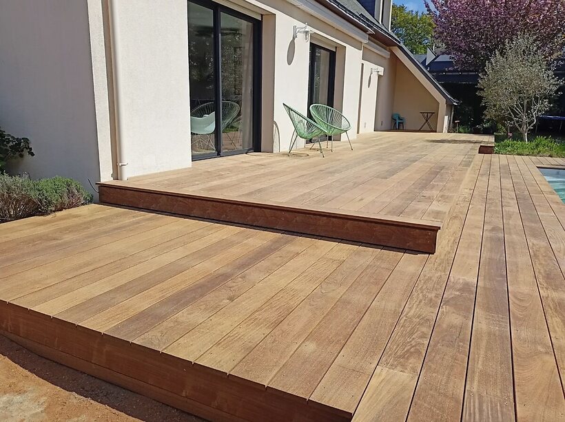 Création de terrasse réalisé à Betton par TMD Paysage